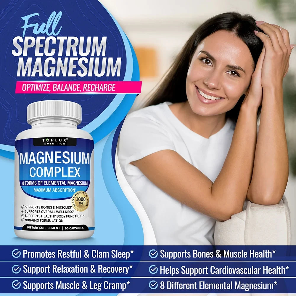 Magnesium Complex Supplement for Sleep and Muscle Relaxation