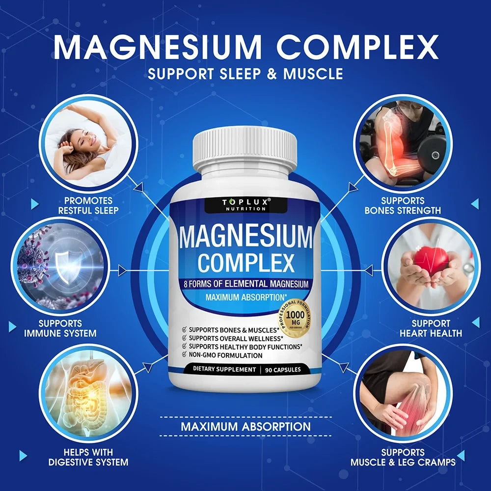 Magnesium Complex Supplement for Sleep and Muscle Relaxation